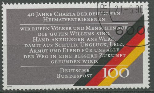 Bund 1990 Charta der deutschen Heimatvertriebenen 1470 gestempelt