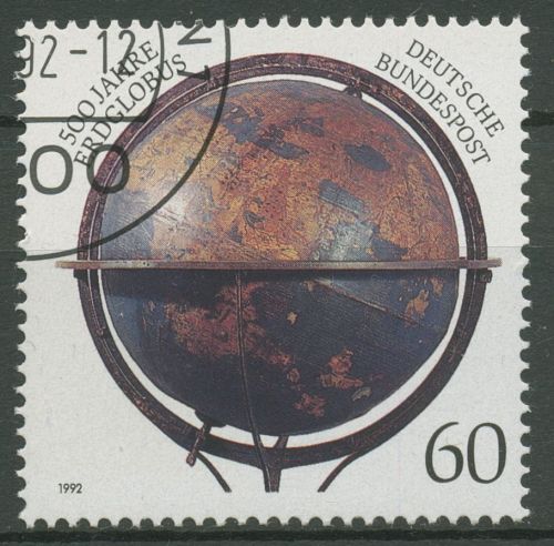 Bund 1992 Die Erde Erdglobus 1627 gestempelt