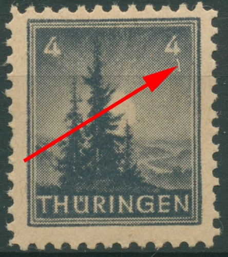 SBZ Thüringen Freimarke mit Plattenfehler 93 AX t II postfrisch