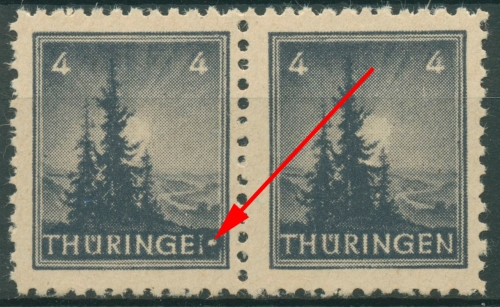 SBZ Thüringen Freimarke mit Plattenfehler 93 AX p1 III postfrisch