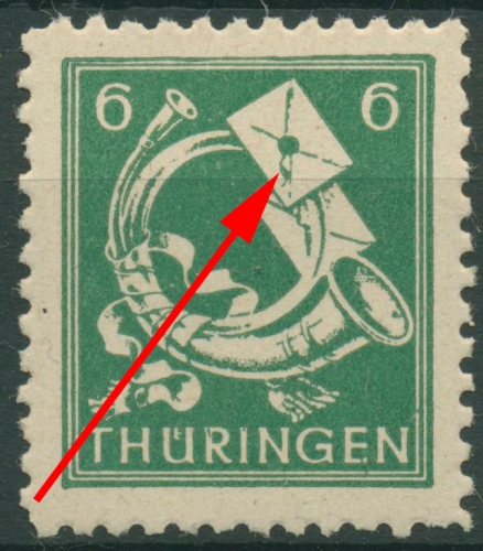 SBZ Thüringen Freimarke mit Plattenfehler 95 AX dp2 XI postfrisch