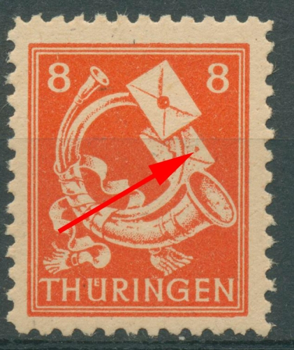 SBZ Thüringen Freimarke mit Plattenfehler 96 AX w VII postfrisch