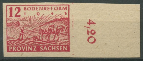 SBZ Provinz Sachsen 1945 Bodenreform 86 xa postfrisch mit Rand