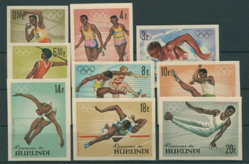Burundi 1964 Olympiade Tokio 125/34 B geschnitten postfrisch (G20092)
