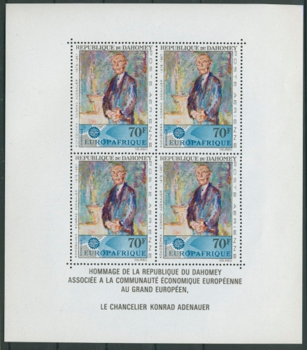 Dahomey 1967 EUROPAFRIQUE Adenauer Block 8 postfrisch (C20104)
