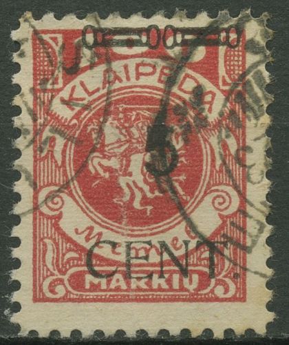 Memelgebiet 1923 Freimarken Memel mit Aufdruck 180 IV gestempelt