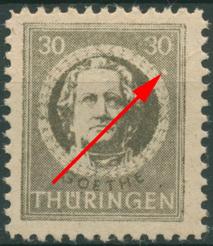 SBZ Thüringen 1945 Freimarke mit Plattenfehler 99 AY az1 VI postfrisch