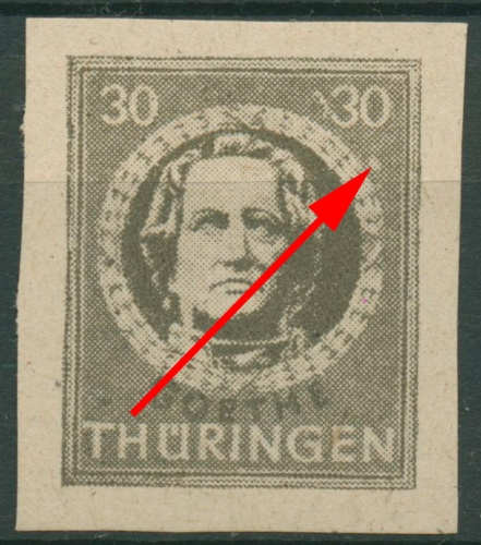 SBZ Thüringen 1945 Freimarke mit Plattenfehler 99 BY az1 VI postfrisch