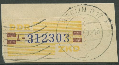 DDR 1959 Wertstreifen für den ZKD 25 L gestempelt Briefstück