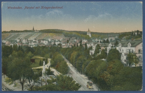 Wiesbaden Nerotal mit Kriegerdenkmal, ungebraucht (AK591)