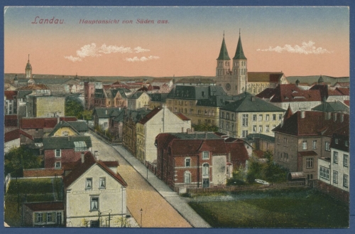 Landau Pfalz Stadtansicht von Süden, ungebraucht (AK579)