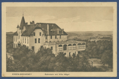 Essen-Bredeney Ruhrstein mit Villa Hügel, gelaufen 1926 (AK582)
