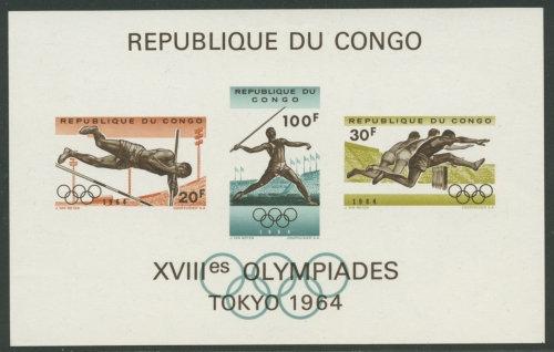 Kongo (Kinshasa) 1964 Olympiade Tokio Block 5 postfrisch (G20315)