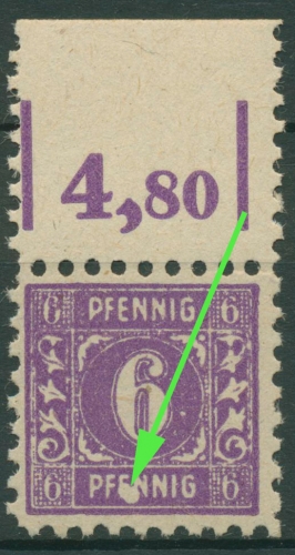 SBZ Mecklenburg-Vorpommern Freimarke Plattenfehler 9 a I OR postfrisch geprüft