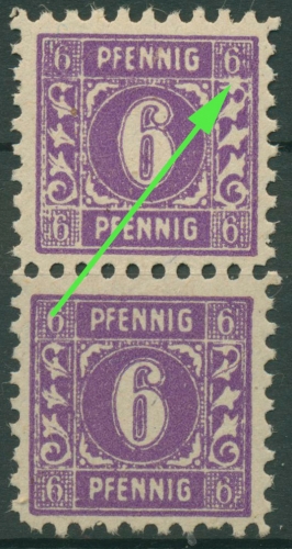 SBZ Mecklenburg-Vorpommern Freimarke mit Plattenfehler 9 a II postfrisch geprüft