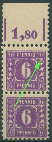 SBZ Mecklenburg-Vorpommern Freimarke Plattenfehler 9 a II OR postfrisch geprüft