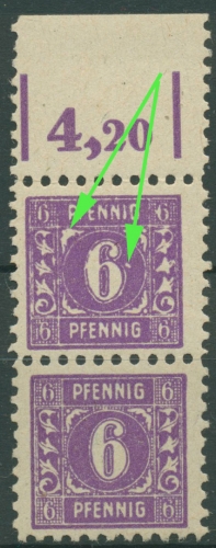 SBZ Mecklenburg-Vorpommern Freimarke Plattenfehler 9 a IV OR postfrisch geprüft