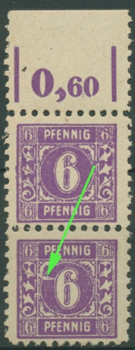 SBZ Mecklenburg-Vorpommern Freimarke Plattenfehler 9 a VI OR postfrisch geprüft