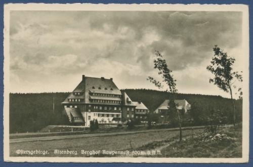 Berghof Raupennest Altenberg Erzgebirge, gelaufen 1938 (AK601)