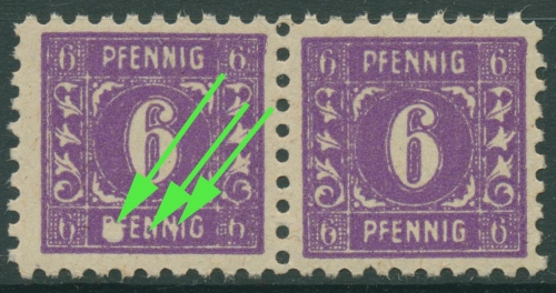 SBZ Mecklenburg-Vorpommern Freimarke mit Plattenfehler 9 a XI postfrisch geprüft