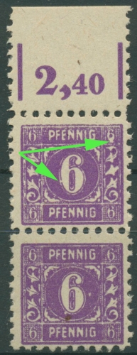 SBZ Mecklenburg-Vorpommern Freimarke Plattenfehler 9 a XXIV postfrisch geprüft