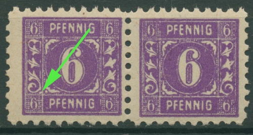 SBZ Mecklenburg-Vorpommern Freim. Plattenfehler 9 a XXXVI postfrisch geprüft
