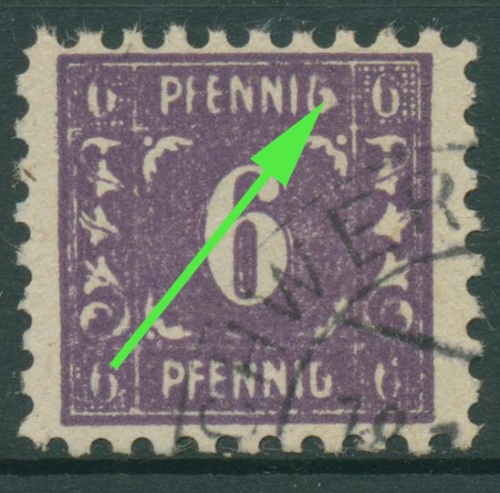 SBZ Mecklenburg-Vorpommern Freimarke mit Plattenfehler 9 c X gestempelt