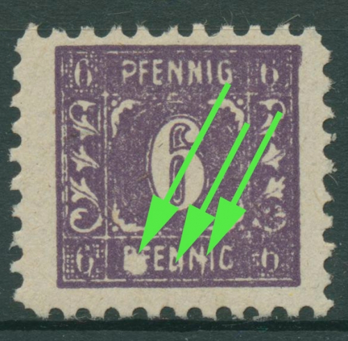 SBZ Mecklenburg-Vorpommern Freimarke mit Plattenfehler 9 c XI mit Falz