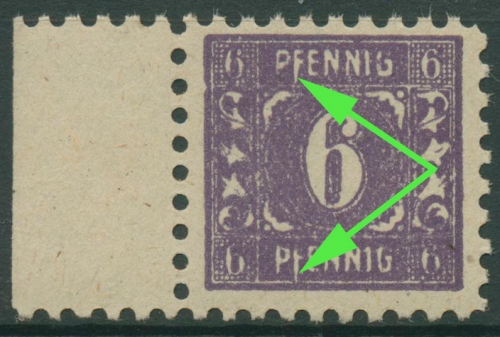 SBZ Mecklenburg-Vorpommern Freimarke mit Plattenfehler 9 c XVIII postfrisch