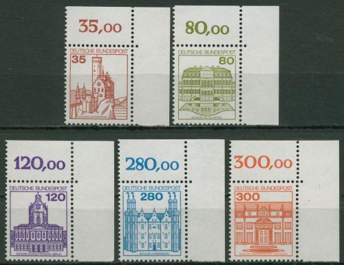 Bund 1982 Burgen & Schlösser Ecke oben rechts 1139/43 postfrisch