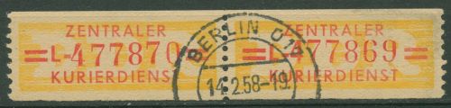 DDR 1958 Wertstreifen für den ZKD 17 L Paar gestempelt