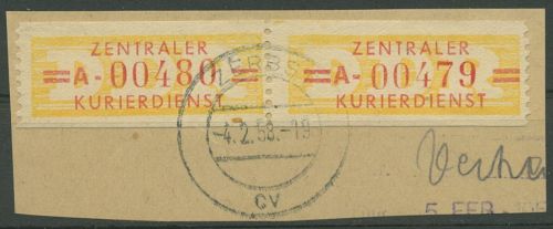 DDR 1958 Wertstreifen für den ZKD 17 A Paar gestempelt Briefstück