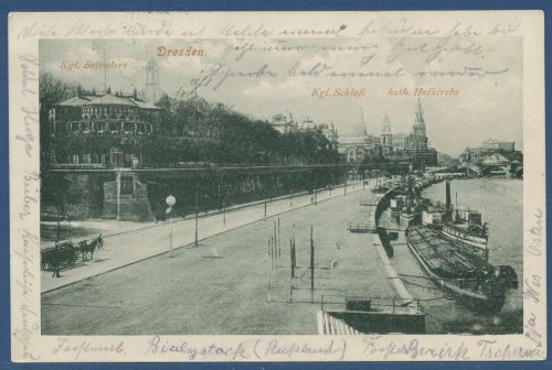 Dresden Belvedere Hofkirche Königl. Schloß, gelaufen 1916, Feldpost (AK4486)