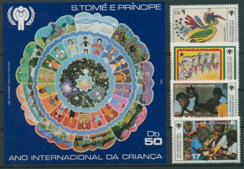 Sao Tome e Principe 1979 Jahr des Kindes 579/82 Block 34 A postfrisch (G20503)