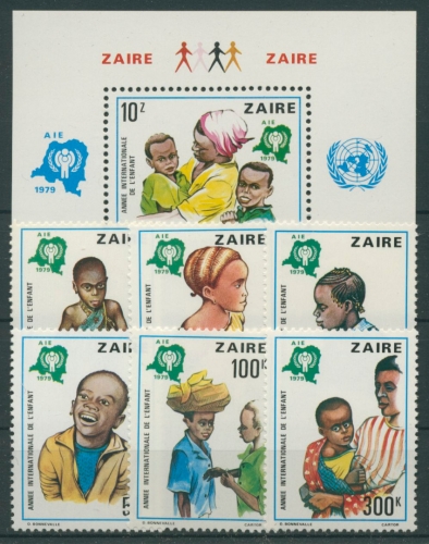 Kongo - Zaire 1979 Jahr des Kindes 613/18 Block 29 postfrisch (R20698)