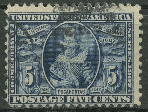 USA 1907 Jamestown-Ausstellung Pocahontas 161 gestempelt
