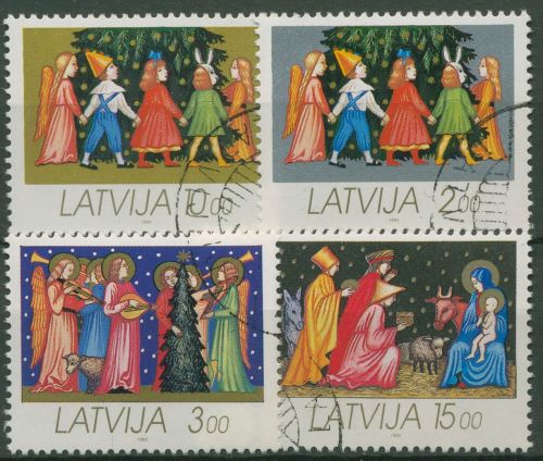 Lettland 1992 Weihnachten 344/47 gestempelt