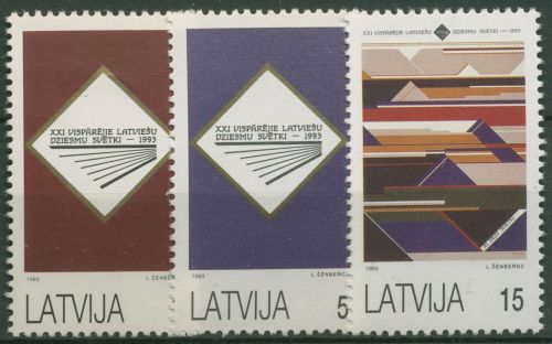 Lettland 1993 Sänger-und Tanzfest Werbeplakate 357/59 postfrisch