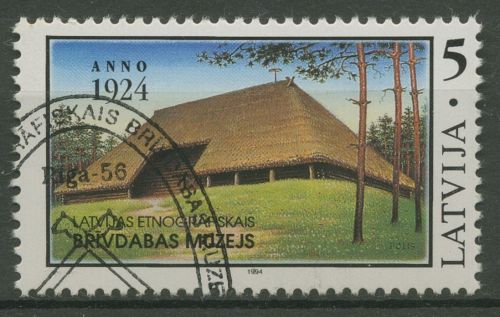 Lettland 1994 Ethnologisches Freilichtmuseum Bergi Riedhütte 369 gestempelt