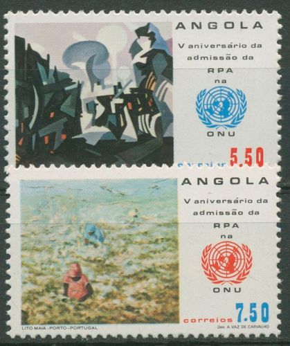 Angola 1982 5 J. Mitgliedschaft in den Vereinten Nationen UNO 670/71 postfrisch