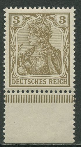 Deutsches Reich 1902 Germania ohne WZ Platte Unterrand 69 a P UR postfrisch
