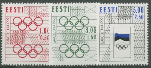 Estland 1992 Olympia Sommerspiele Barcelona 180/82 postfrisch