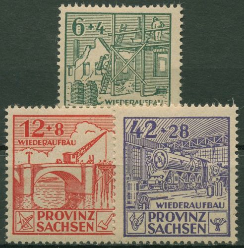 SBZ Provinz Sachsen 1946 Wiederaufbau 87/89 A postfrisch
