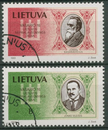 Litauen 1993 Unterzeichner der Unabhängigkeitserklärung 516/17 gestempelt