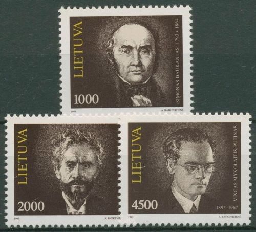 Litauen 1993 Persönlichkeiten 523/25 postfrisch