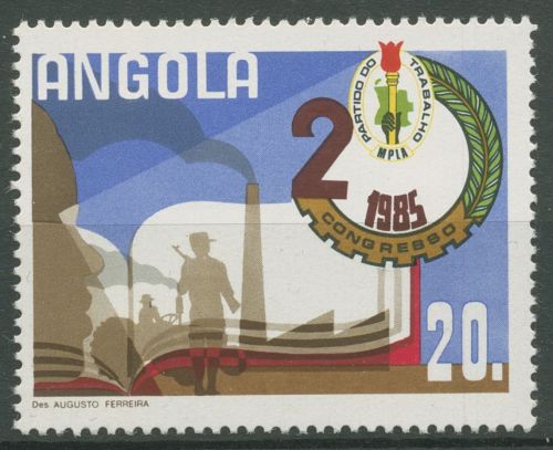 Angola 1985 2. Kongress der MPLA Landwirt Soldat 734 postfrisch