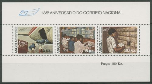 Angola 1983 185 Jahre angolanische Post Flugzeug Block 7 postfrisch (C40515)