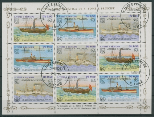 Sao Tome e Principe 1984 Schiffe 909/11 Kleinbogen gestempelt (G20714)