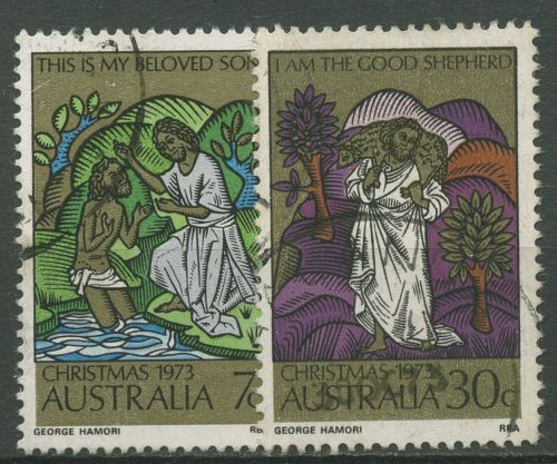 Australien 1973 Weihnachten Taufe Christi Der gute Hirte 535/36 gestempelt