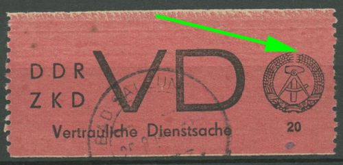 DDR 1965 Für vertrauliche Dienstsachen Plattenfehler 1 A I gestempelt Zahnfehler